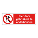 Niet door gebruikers te onderhouden