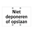 Niet deponeren of opslaan & Niet deponeren of opslaan & Niet deponeren of opslaan
