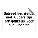 Betreed het steiger niet. Ouders zijn aansprakelijk voor hun kinderen