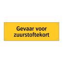 Gevaar voor zuurstoftekort & Gevaar voor zuurstoftekort & Gevaar voor zuurstoftekort