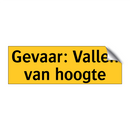 Gevaar: Vallen van hoogte & Gevaar: Vallen van hoogte & Gevaar: Vallen van hoogte