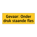 Gevaar: Onder druk staande fles & Gevaar: Onder druk staande fles & Gevaar: Onder druk staande fles