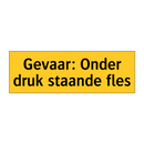 Gevaar: Onder druk staande fles & Gevaar: Onder druk staande fles & Gevaar: Onder druk staande fles