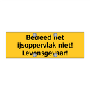 Betreed het ijsoppervlak niet! Levensgevaar! & Betreed het ijsoppervlak niet! Levensgevaar!