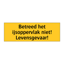 Betreed het ijsoppervlak niet! Levensgevaar! & Betreed het ijsoppervlak niet! Levensgevaar!