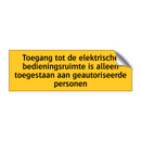 Toegang tot de elektrische bedieningsruimte is alleen /.../