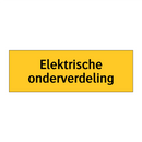 Elektrische onderverdeling & Elektrische onderverdeling & Elektrische onderverdeling