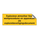 Explosieve atmosfeer Voor werkprocedures en /.../