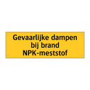 Gevaarlijke dampen bij brand NPK-meststof & Gevaarlijke dampen bij brand NPK-meststof