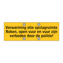 Verwarming olie opslagruimte Roken, open vuur en vuur /.../