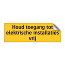 Houd toegang tot elektrische installaties vrij & Houd toegang tot elektrische installaties vrij