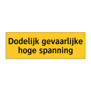 Dodelijk gevaarlijke hoge spanning & Dodelijk gevaarlijke hoge spanning