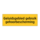 Geluidsgebied gebruik gehoorbescherming & Geluidsgebied gebruik gehoorbescherming