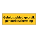 Geluidsgebied gebruik gehoorbescherming & Geluidsgebied gebruik gehoorbescherming