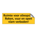 Ruimte voor olieopslag Roken, vuur en open vlam /.../