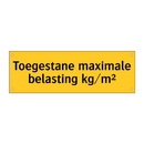 Toegestane maximale belasting kg/m² & Toegestane maximale belasting kg/m²