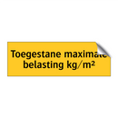 Toegestane maximale belasting kg/m² & Toegestane maximale belasting kg/m²