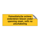 Fotovoltaïsche actieve onderdelen blijven onder /.../