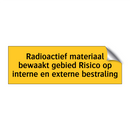 Radioactief materiaal bewaakt gebied Risico op interne /.../