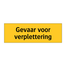 Gevaar voor verplettering & Gevaar voor verplettering & Gevaar voor verplettering