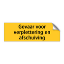 Gevaar voor verplettering en afschuiving & Gevaar voor verplettering en afschuiving
