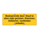Rookwerende deur! Houd te allen tijde gesloten. /.../