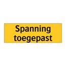 Spanning toegepast & Spanning toegepast & Spanning toegepast & Spanning toegepast