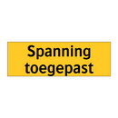 Spanning toegepast & Spanning toegepast & Spanning toegepast & Spanning toegepast