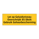 Let op Geluidsniveau Overschrijdt 85 Db(A) Gebruik /.../