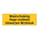 Waarschuwing Hoge-snelheid Uitwerpen Werkstuk & Waarschuwing Hoge-snelheid Uitwerpen Werkstuk
