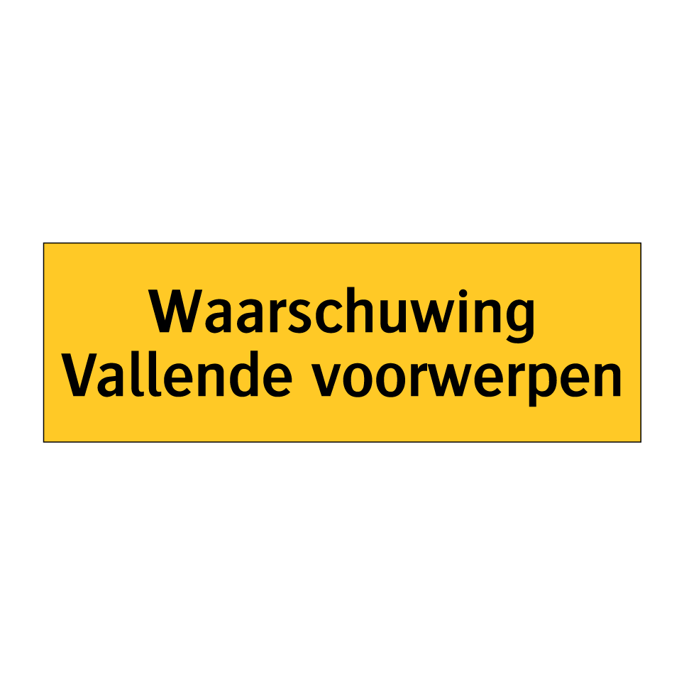 Waarschuwingssticker vallende voorwerpen, W035 Waarschuwingssticker vallende voorwerpen, W035