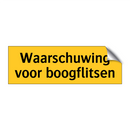 Waarschuwing voor boogflitsen & Waarschuwing voor boogflitsen & Waarschuwing voor boogflitsen