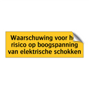 Waarschuwing voor het risico op boogspanning van /.../