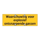 Waarschuwing voor explosief ontsnappende gassen & Waarschuwing voor explosief ontsnappende gassen