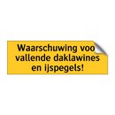 Waarschuwing voor vallende daklawines en ijspegels!