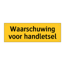 Waarschuwing voor handletsel & Waarschuwing voor handletsel & Waarschuwing voor handletsel