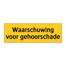 Waarschuwing voor gehoorschade & Waarschuwing voor gehoorschade & Waarschuwing voor gehoorschade