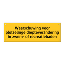Waarschuwing voor plotselinge diepteverandering in /.../