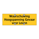 Waarschuwing Hoogspanning Gevaar voor Leven & Waarschuwing Hoogspanning Gevaar voor Leven