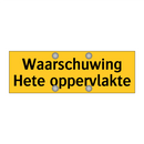 Waarschuwing Hete oppervlakte & Waarschuwing Hete oppervlakte & Waarschuwing Hete oppervlakte
