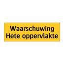 Waarschuwing Hete oppervlakte & Waarschuwing Hete oppervlakte & Waarschuwing Hete oppervlakte