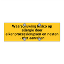 Waarschuwing Risico op allergie door /.../ & Waarschuwing Risico op allergie door /.../