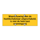 Waarschuwing Met de hoofdschakelaar uitgeschakeld, is /.../