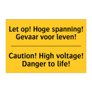Let op! Hoge spanning! Gevaar voor leven! - Caution! High voltage! Danger to life!