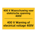 400 V Waarschuwing voor elektrische spanning 400V - 400 V Warning of electrical voltage 400V
