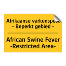 Afrikaanse varkenspest - Beperkt gebied - - African Swine Fever -Restricted Area-
