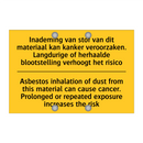 Inademing van stof van dit materiaal /.../ - Asbestos inhalation of dust from /.../