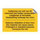Inademing van stof van dit materiaal /.../ - Asbestos inhalation of dust from /.../