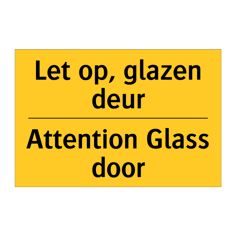 Koop Let op, glazen deur - Attention Glass door bord | SignOnline | NL ...