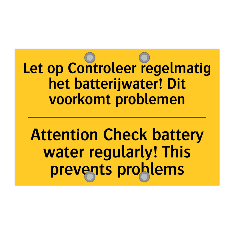Let op Controleer regelmatig het /.../ - Attention Check battery water /.../